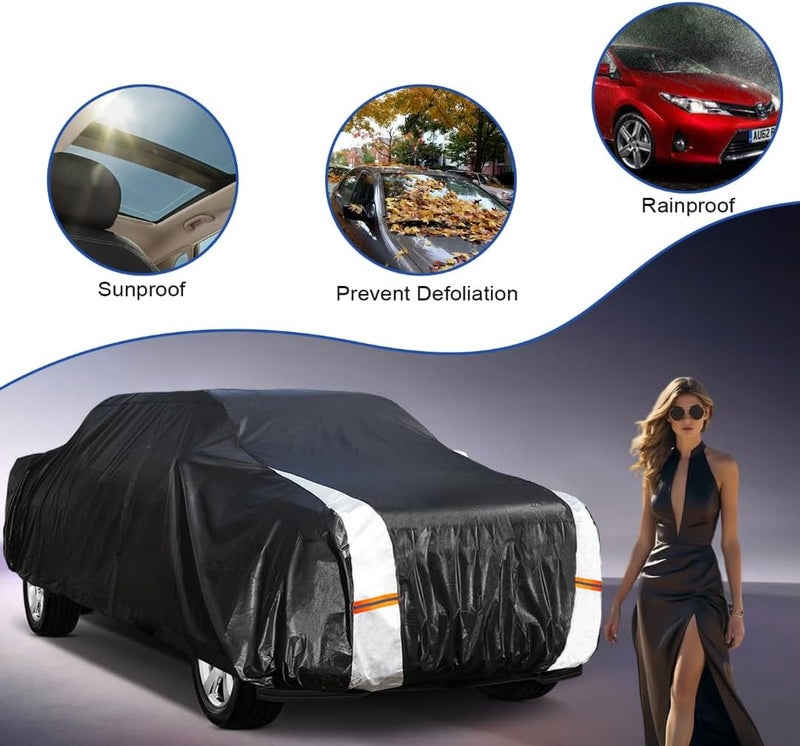 Cotryvox Ford F-150 Truck Cover Custom Fit 1997-2026 Super Cab SB (6.5') with Door Zipper, 12 Layers Full Exterior Pickup Truck Cover Waterproof All Weather, for Wind Dust Sun and UV Protection. - Image 4